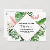 Bewegende Aankondiging Tropical Floral Waterverf (Voorkant / Achterkant)