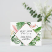 Bewegende Aankondiging Tropical Floral Waterverf (Staand voorkant)