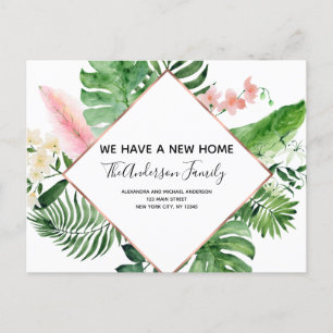 Bewegende Aankondiging Tropical Floral Waterverf