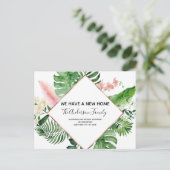 Bewegende Aankondiging Tropical Floral Waterverf (Staand voorkant)