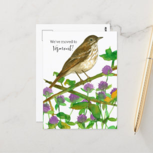Bewegende aankondiging Vermont Hermit Thrush Clove Briefkaart