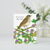 Bewegende aankondiging Vermont Hermit Thrush Clove Briefkaart (Staand voorkant)