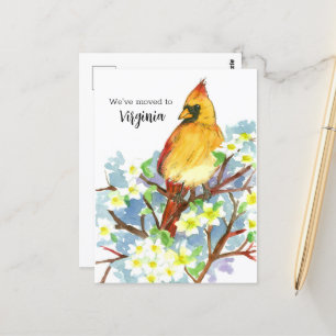 Bewegende Aankondiging Virginia Kardinaal Dogwood Briefkaart
