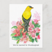 Bewegende aankondiging Washington Goldfinch Flower Briefkaart (Voorkant)