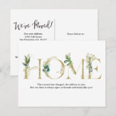 Bewegende aankondiging We hebben Briefkaart verpla (Voorkant / Achterkant)