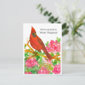 Bewegende Aankondiging West Virginia Kardinaal Blo Briefkaart (Staand voorkant)