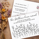 BEWEGENDE AANKONDIGING Wildbloemen Eenvoudig Aange Briefkaart<br><div class="desc">Stuur een bericht over je verhuizing naar vrienden en familieleden met deze mooie bloemenkunst. Klik op "personaliseren" om je eigen tekst toe te voegen. U kunt het aanpassen met uw eigen lettertypen, kleuren en ook jouw tekst toevoegen door te klikken op "bewerken met ontwerpgereedschap". Kijk in mijn winkel voor nog...</div>