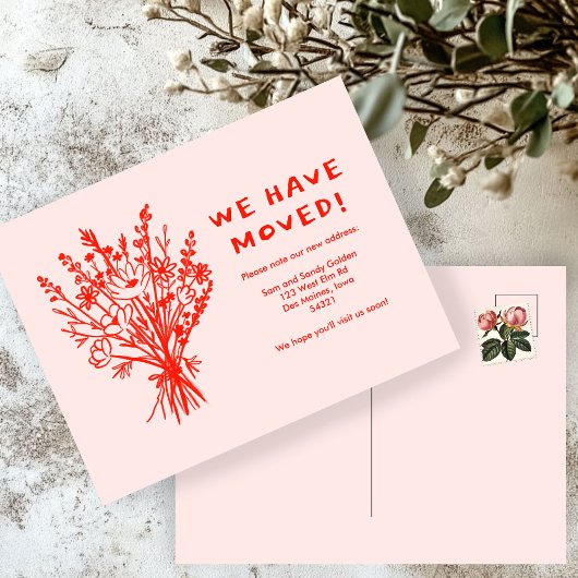 BEWEGENDE AANKONDIGING Wildflower Bouquet Schattig Briefkaart
