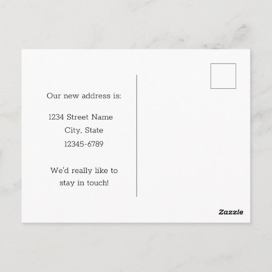 Bewegende aankondiging Wisconsin Robin Violets Briefkaart (Achterkant)