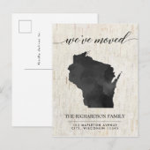 Bewegende aankondiging, Wisconsin staat rustiek Uitnodiging Briefkaart (Voorkant / Achterkant)