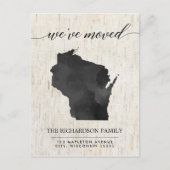 Bewegende aankondiging, Wisconsin staat rustiek Uitnodiging Briefkaart (Voorkant)