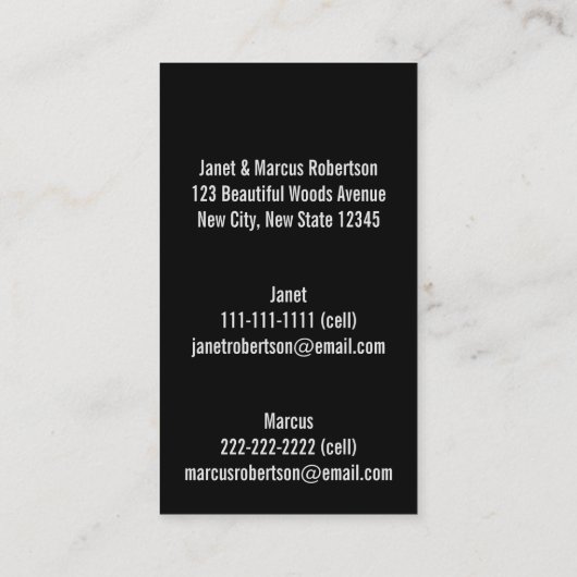 Bewegende aankondiging Zwart Wit Monogram Adres (Achterkant)