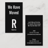 Bewegende aankondiging Zwart Wit Monogram Adres (Voorkant / Achterkant)