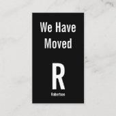 Bewegende aankondiging Zwart Wit Monogram Adres (Voorkant)