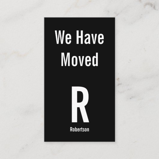 Bewegende aankondiging Zwart Wit Monogram Adres (Voorkant)