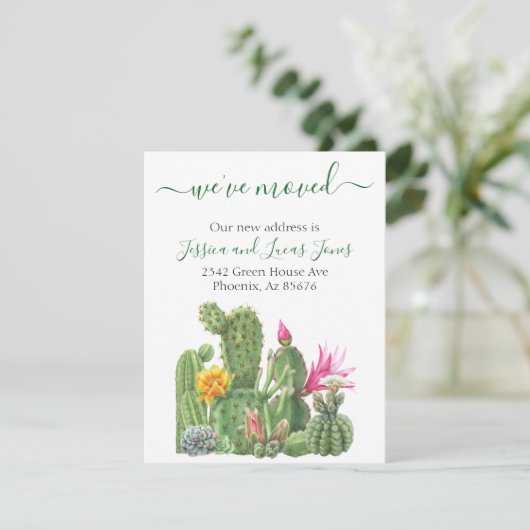 Bewegende aankondigingen Cactus Succulent Blooming (Staand voorkant)