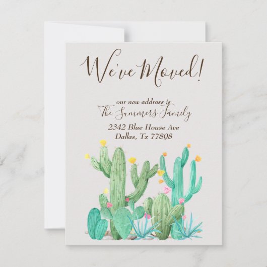 Bewegende aankondigingen Cactus Succulente Waterve (Voorkant)