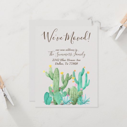 Bewegende aankondigingen Cactus Succulente Waterve (Voorkant / Achterkant in situ)