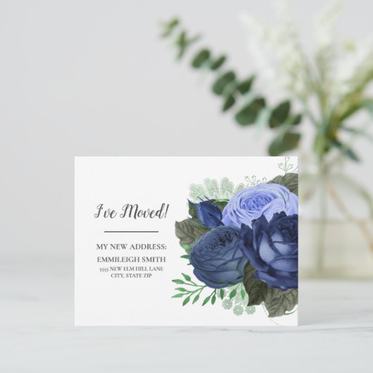 Bewegende aankondigingen Navy Dusty Blue White Bri (Staand voorkant)