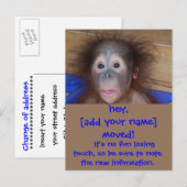 Bewegende aankondigingen Schattige gezicht Aankondigingskaart (Voorkant / Achterkant)