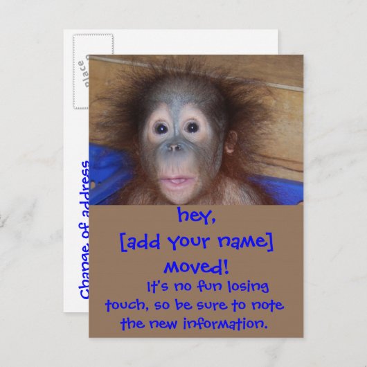 Bewegende aankondigingen Schattige gezicht Aankondigingskaart (Voorkant / Achterkant)