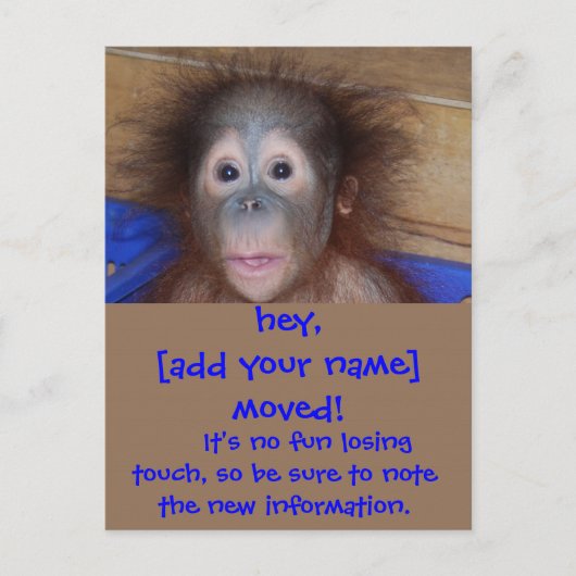 Bewegende aankondigingen Schattige gezicht Aankondigingskaart (Voorkant)