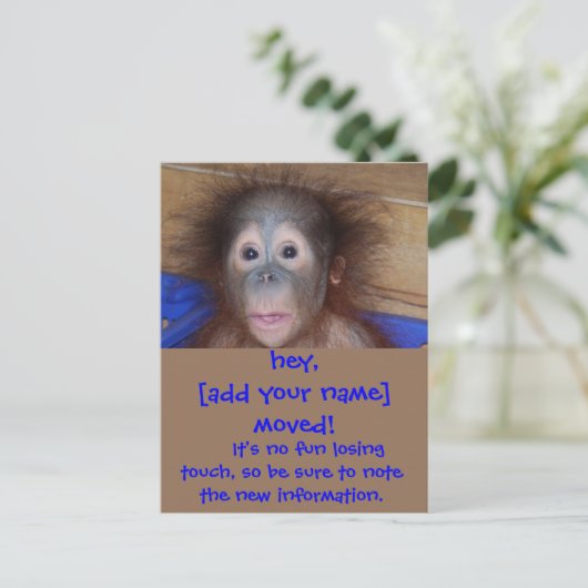 Bewegende aankondigingen Schattige gezicht Aankondigingskaart (Staand voorkant)