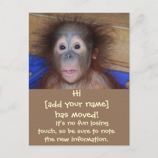 Bewegende aankondigingen Schattige gezicht Aankondigingskaart (Voorkant)