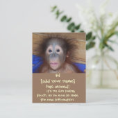 Bewegende aankondigingen Schattige gezicht Aankondigingskaart (Staand voorkant)