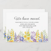 Bewegende bekendmaking Geel Blauw Paars Floral Aankondiging (Voorkant / Achterkant)