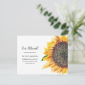 Bewegende bekendmaking Geel Zonnebloem Wit Briefkaart (Staand voorkant)