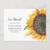 Bewegende bekendmaking Geel Zonnebloem Wit Briefkaart (Voorkant)