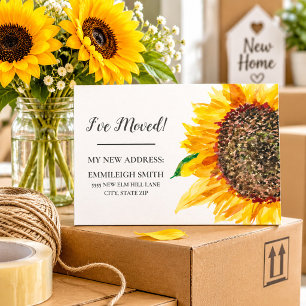 Bewegende bekendmaking Geel Zonnebloem Wit Briefkaart