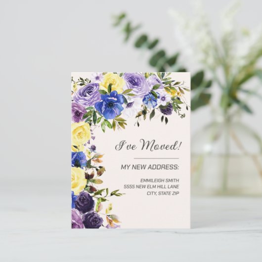 Bewegende bekendmaking Paarse geelgral Briefkaart (Staand voorkant)