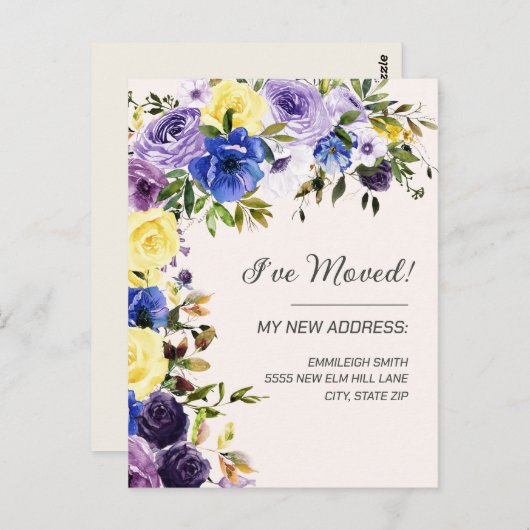 Bewegende bekendmaking Paarse geelgral Briefkaart (Voorkant / Achterkant)