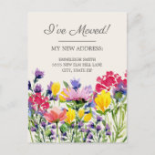 Bewegende bekendmaking Paarse gele wilde bloemen Briefkaart (Voorkant)