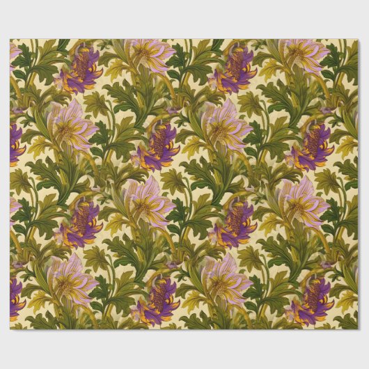 Bewegende bloemen Romantische schaduw Cadeaupapier (Vlak)