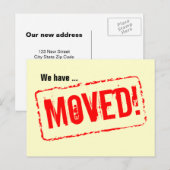 Bewegende briefkaarten met rood rubberen stempelon (Voorkant / Achterkant)