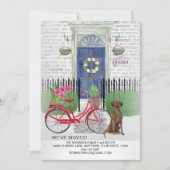 Bewegende Chocolade Labrador Retriever Fietsdeur Aankondiging (Voorkant)