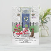 Bewegende Chocolade Labrador Retriever Fietsdeur Aankondiging (Staand voorkant)