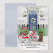 Bewegende Chocolade Labrador Retriever Fietsdeur Aankondiging (Voorkant / Achterkant)