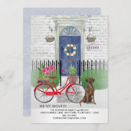 Bewegende Chocolade Labrador Retriever Fietsdeur Aankondiging