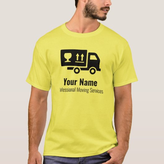 bewegende diensten geel t-shirt (Voorkant)