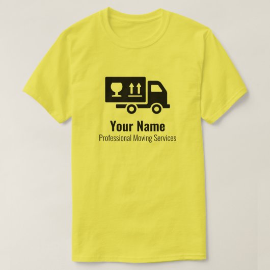  bewegende diensten geel t-shirt (Design voorkant)