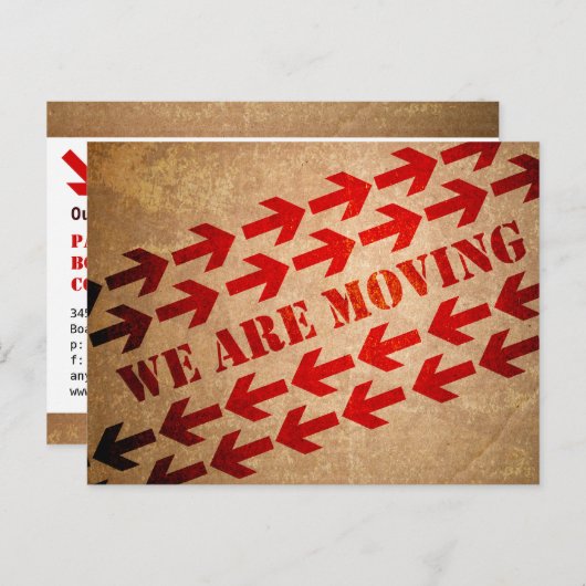 Bewegende doos en pijlen Aankondiging (Voorkant / Achterkant)