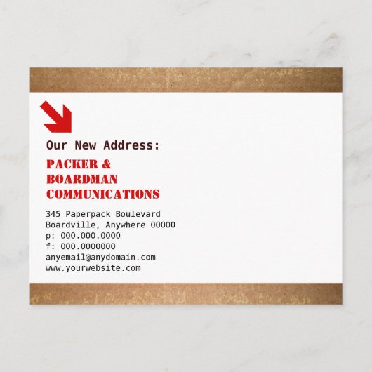 Bewegende doos en pijlen Aankondiging (Achterkant)