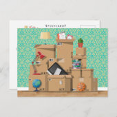 Bewegende dozen Nieuw Huis Adres Aankondigingskaart (Voorkant / Achterkant)