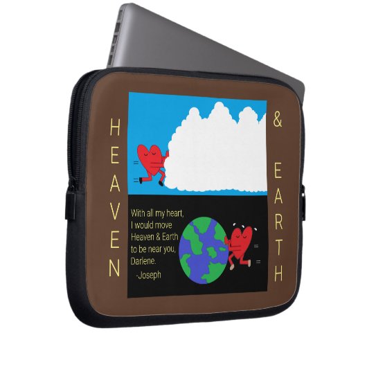 Bewegende hemel en aarde romantisch laptop sleeve (Voorkant Rechts)
