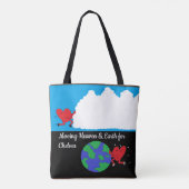 Bewegende hemel en aarde tote bag (Achterkant)