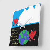 Bewegende hemel en aarde: vierkante klok (Hoek)